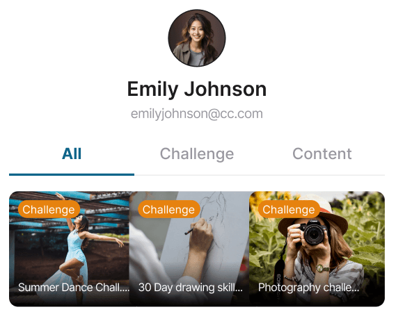 User profile showing achievements and reward history